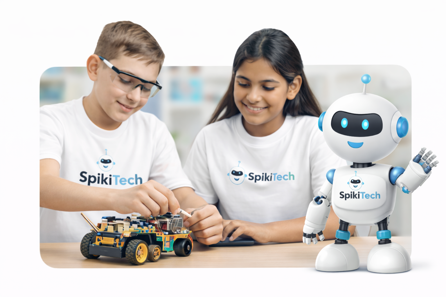 Spikitech kids building AI and robotics